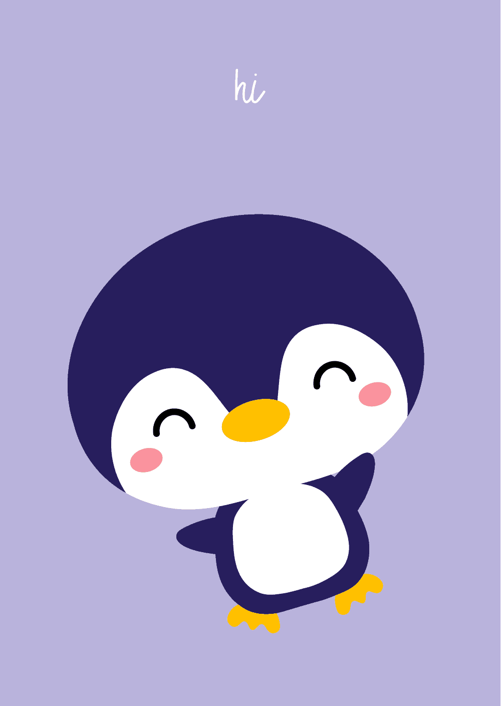 Pinguïn wenskaart