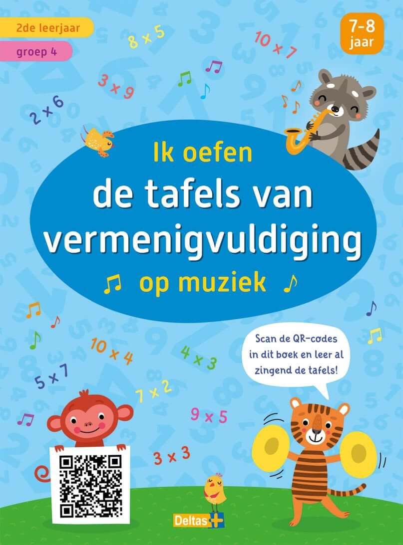 Ik oefen de tafels van vermenigvuldiging op muziek (met QR-code) (7-8 j.) Oefenboek tafels van vermenigvuldiging