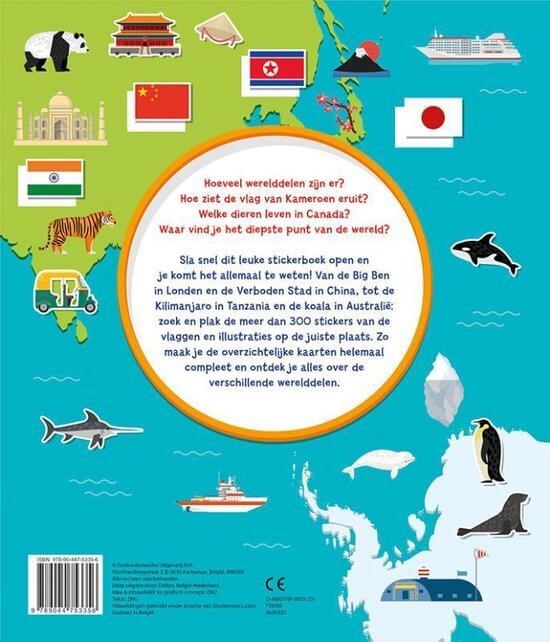 Wereldatlas met stickers -  back kinderatlas (paperback)Kinderatlas