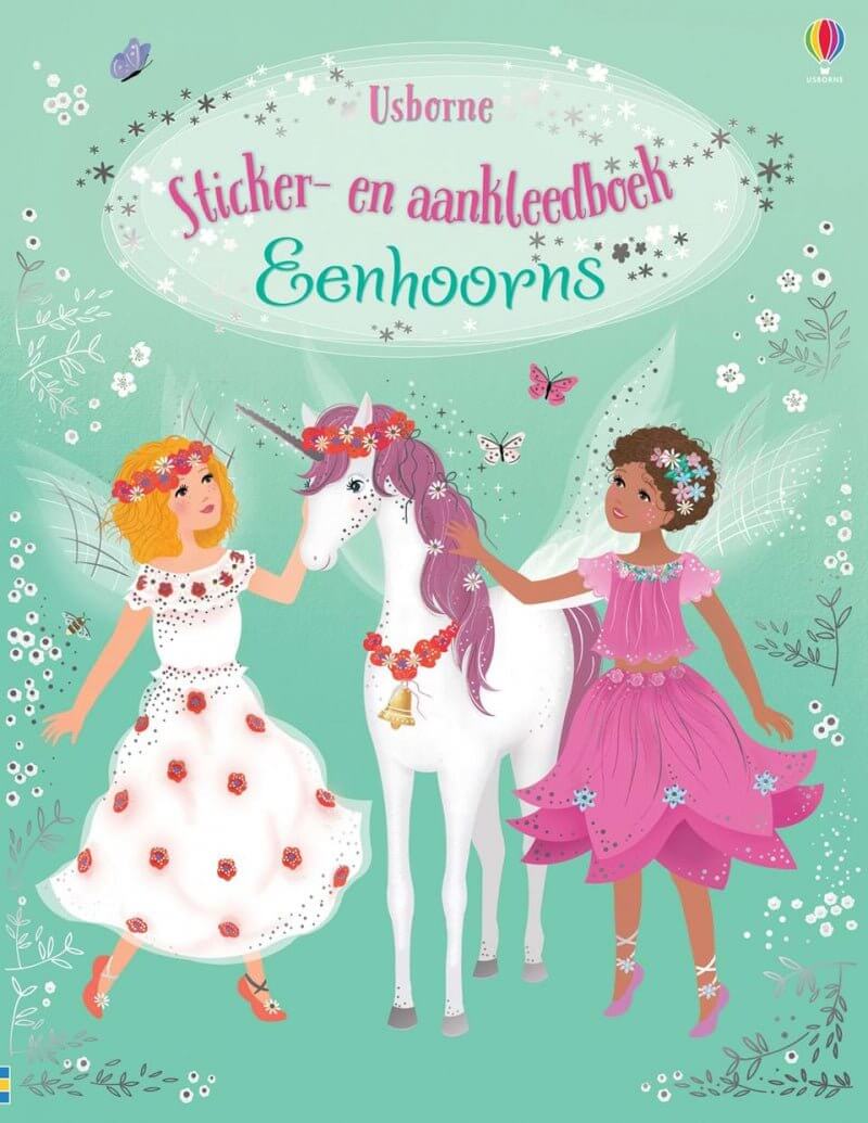 9781474974295 Stickerboek en aankleedboek eenhoorns